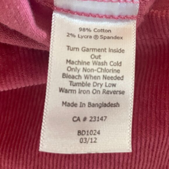 Talbots Pink Corduroy Pencil Skirt, Size 14 Petite, BD1024 - Picture 4 of 5